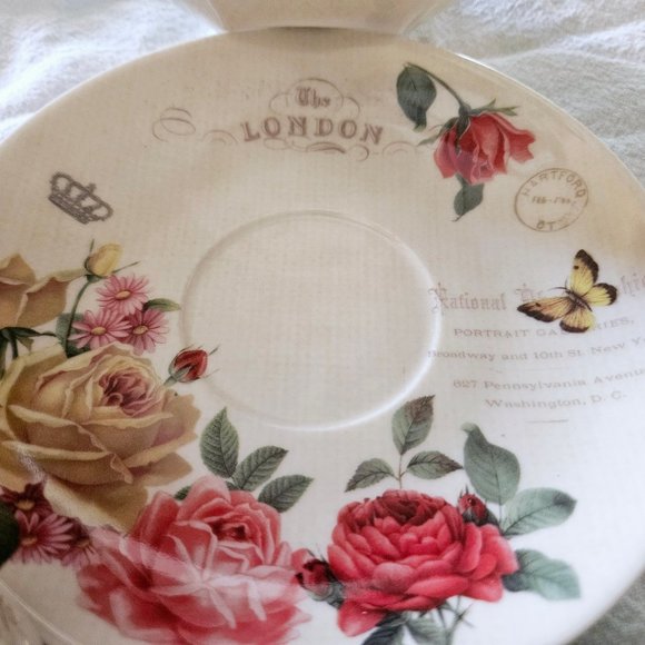 2 STECHCOL GRACIE BONE CHINA STACKED TEAPOT CUP & SAUCER Royal London Theme New - Picture 12 of 16